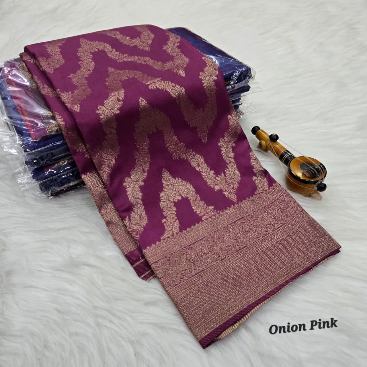 Premium Banarasi Silk Saree with Rich Pallu & Designer Blouse